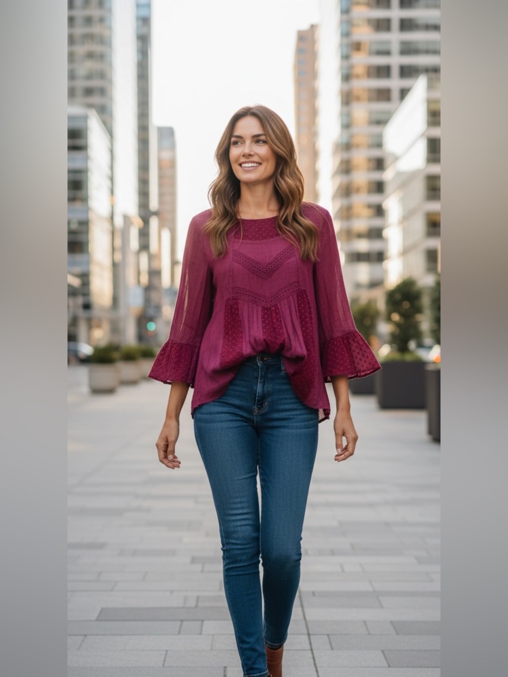 Indigo Soul bell sleeve Bohemian embroidery top